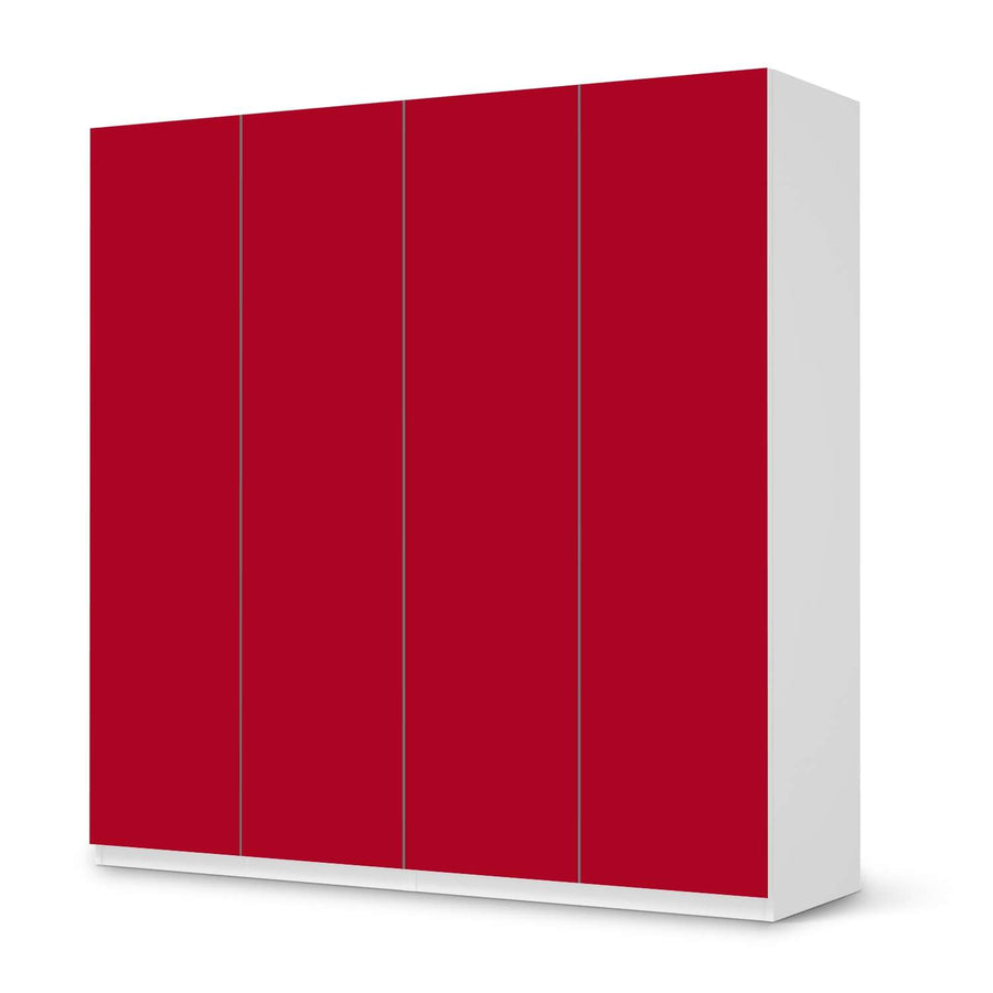 Klebefolie für Schränke Rot Dark - IKEA Pax Schrank 201 cm Höhe - 4 Türen - weiss
