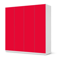 Klebefolie für Schränke Rot Light - IKEA Pax Schrank 201 cm Höhe - 4 Türen - weiss