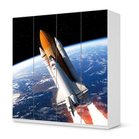 Klebefolie für Schränke Space Traveller - IKEA Pax Schrank 201 cm Höhe - 4 Türen - weiss