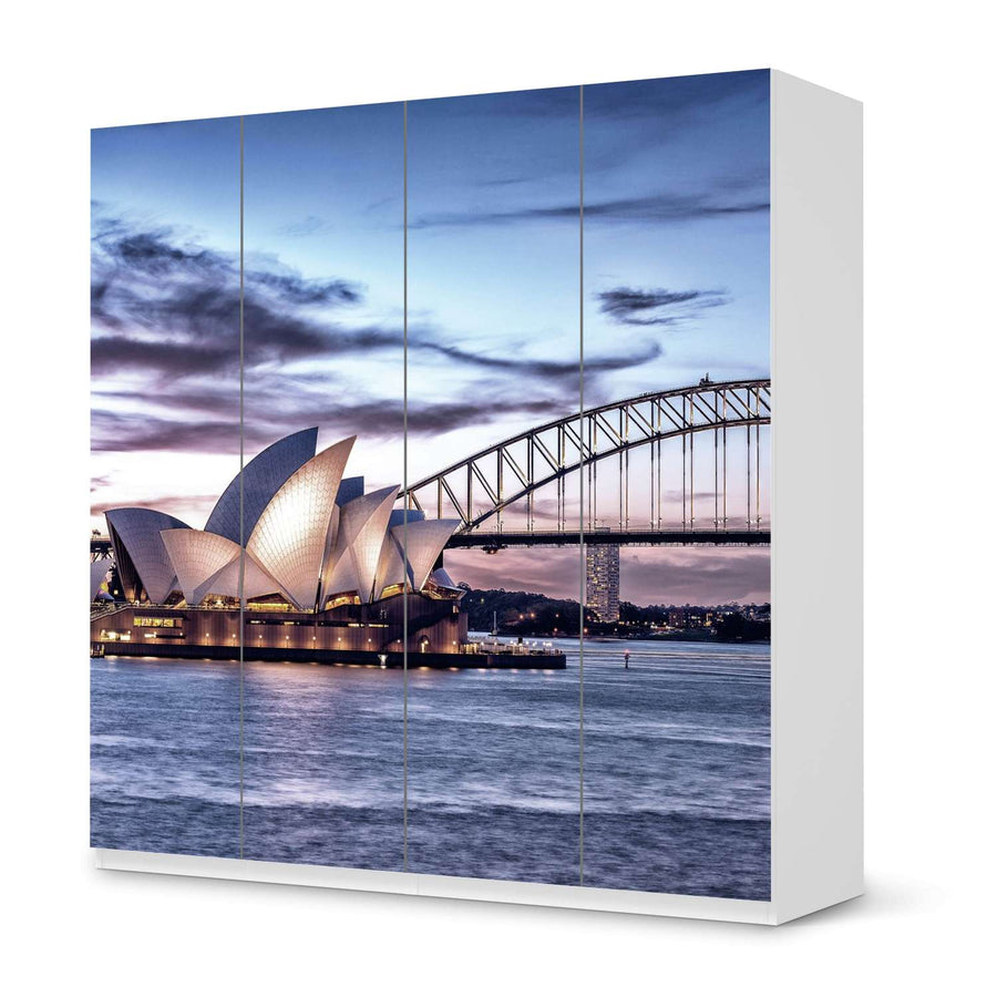 Klebefolie für Schränke Sydney - IKEA Pax Schrank 201 cm Höhe - 4 Türen - weiss