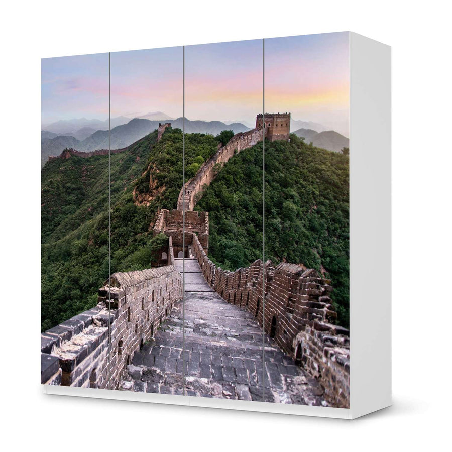 Klebefolie für Schränke The Great Wall - IKEA Pax Schrank 201 cm Höhe - 4 Türen - weiss