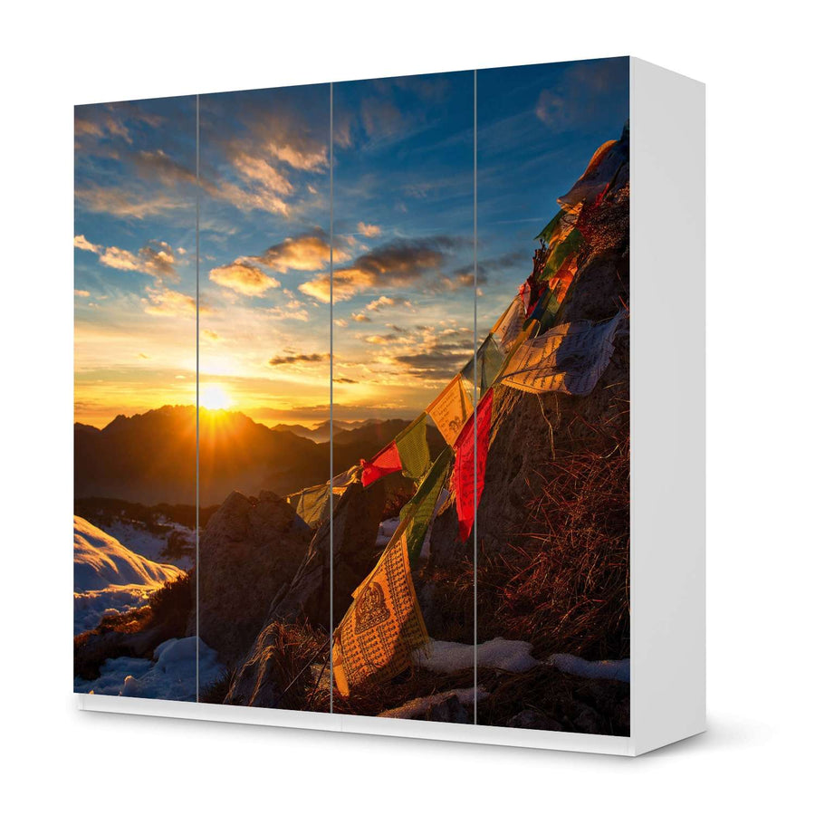 Klebefolie für Schränke Tibet - IKEA Pax Schrank 201 cm Höhe - 4 Türen - weiss