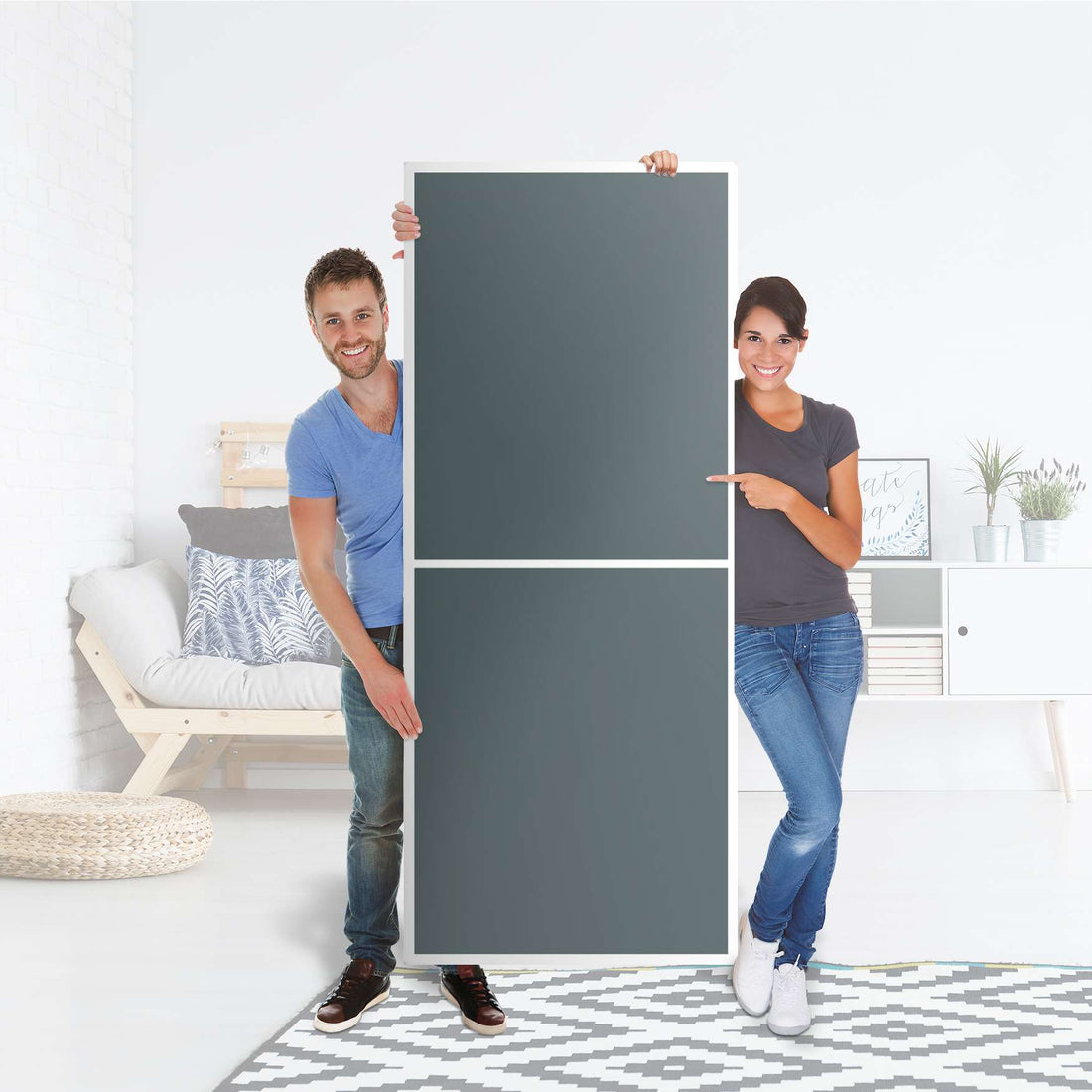 Klebefolie Blaugrau Light - IKEA Billy Regal 6 Fächer - Folie