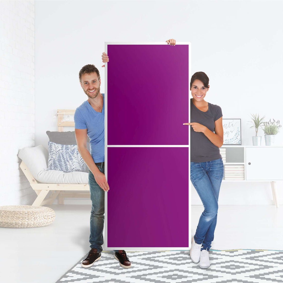 Klebefolie Flieder Dark - IKEA Billy Regal 6 Fächer - Folie