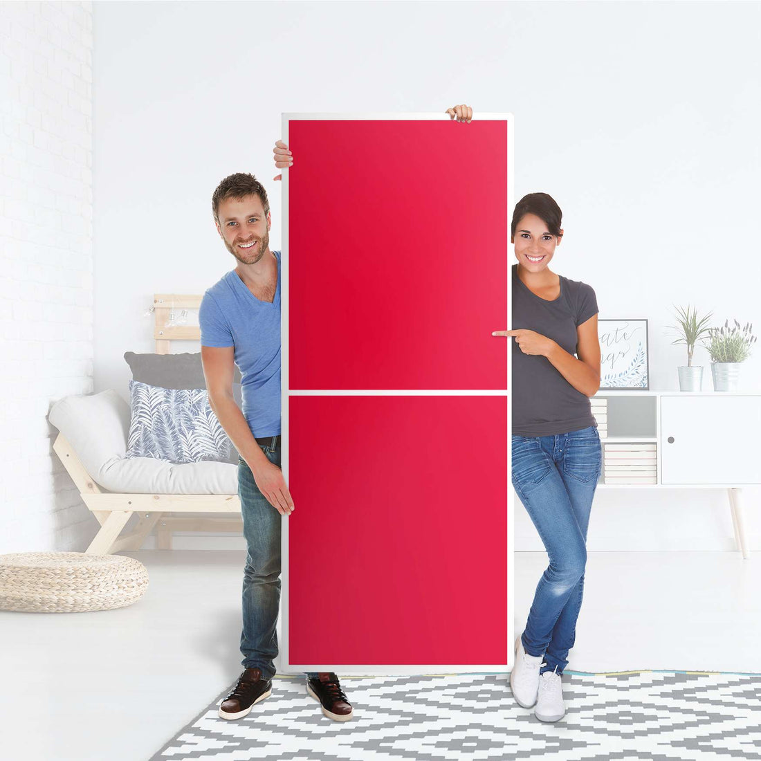 Klebefolie Rot Light - IKEA Billy Regal 6 Fächer - Folie