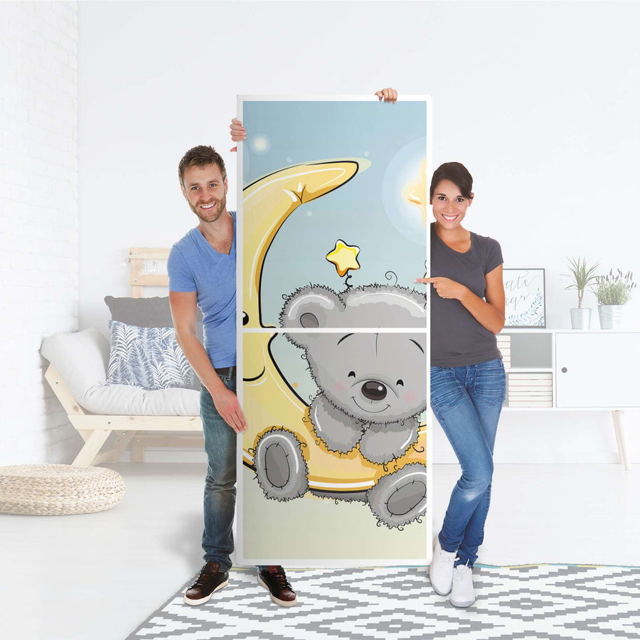 Klebefolie Teddy und Mond - IKEA Billy Regal 6 Fächer - Folie