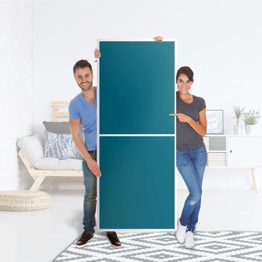 Klebefolie Türkisgrün Dark - IKEA Billy Regal 6 Fächer - Folie