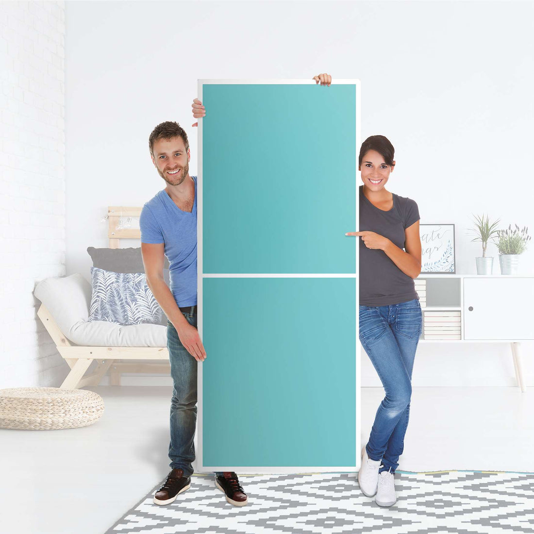Klebefolie Türkisgrün Light - IKEA Billy Regal 6 Fächer - Folie
