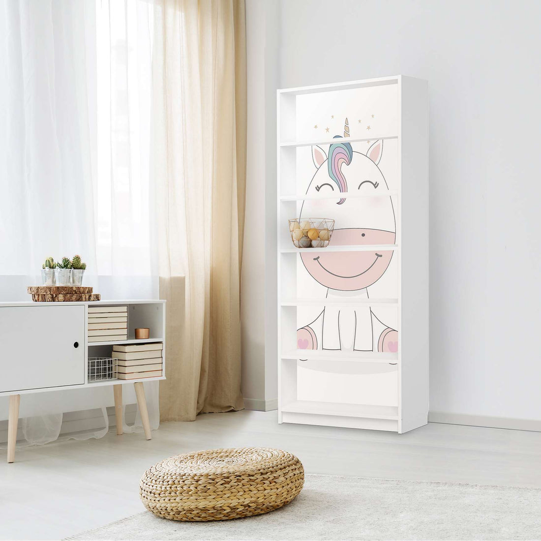 Klebefolie Baby Unicorn - IKEA Billy Regal 6 Fächer - Kinderzimmer