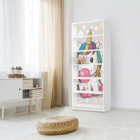 Klebefolie Rainbow das Einhorn - IKEA Billy Regal 6 Fächer - Kinderzimmer
