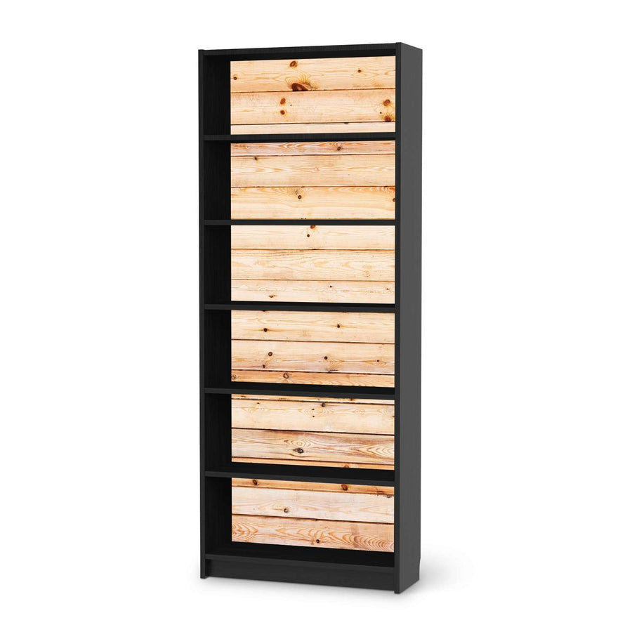 Klebefolie Bright Planks - IKEA Billy Regal 6 Fächer - schwarz