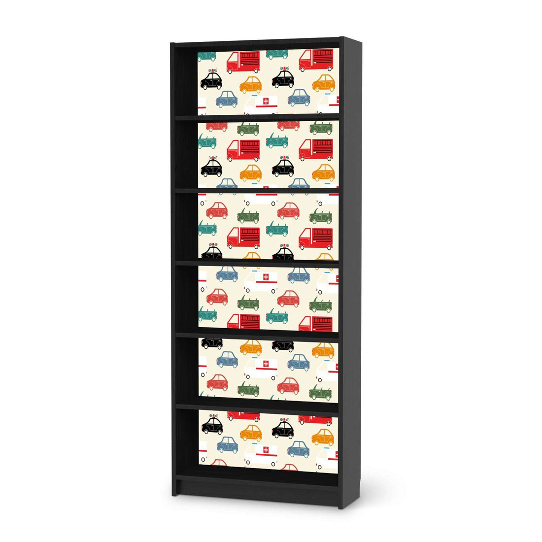 Klebefolie Cars - IKEA Billy Regal 6 Fächer - schwarz