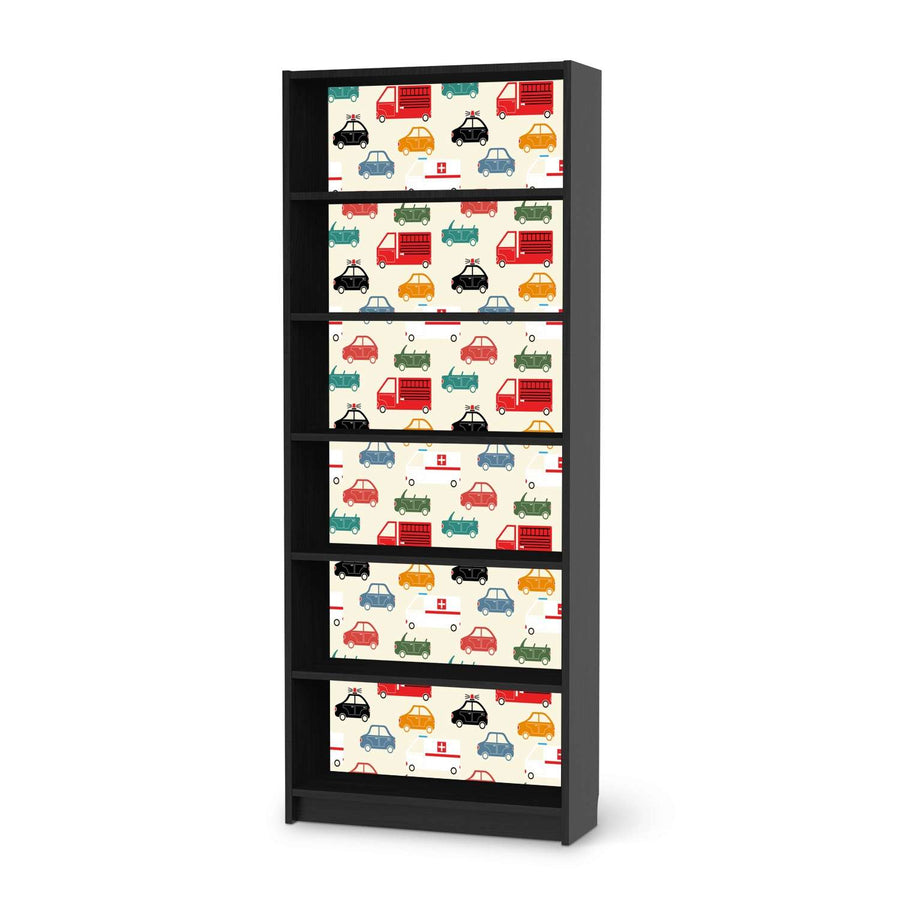 Klebefolie Cars - IKEA Billy Regal 6 Fächer - schwarz