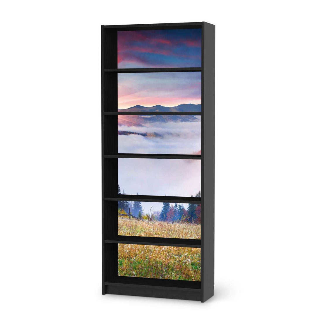 Klebefolie Herbstwald - IKEA Billy Regal 6 Fächer - schwarz