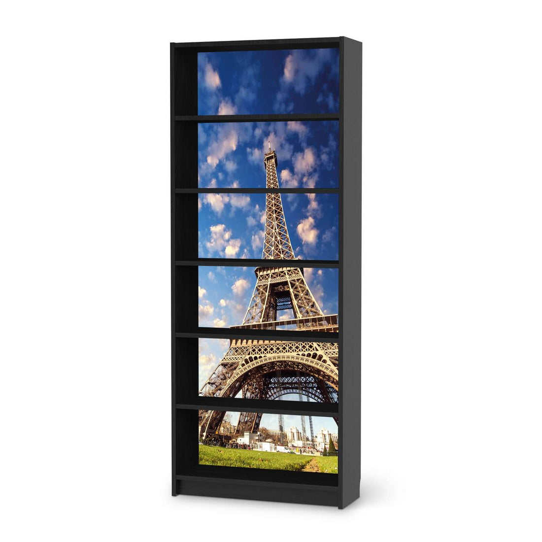 Klebefolie La Tour Eiffel - IKEA Billy Regal 6 Fächer - schwarz
