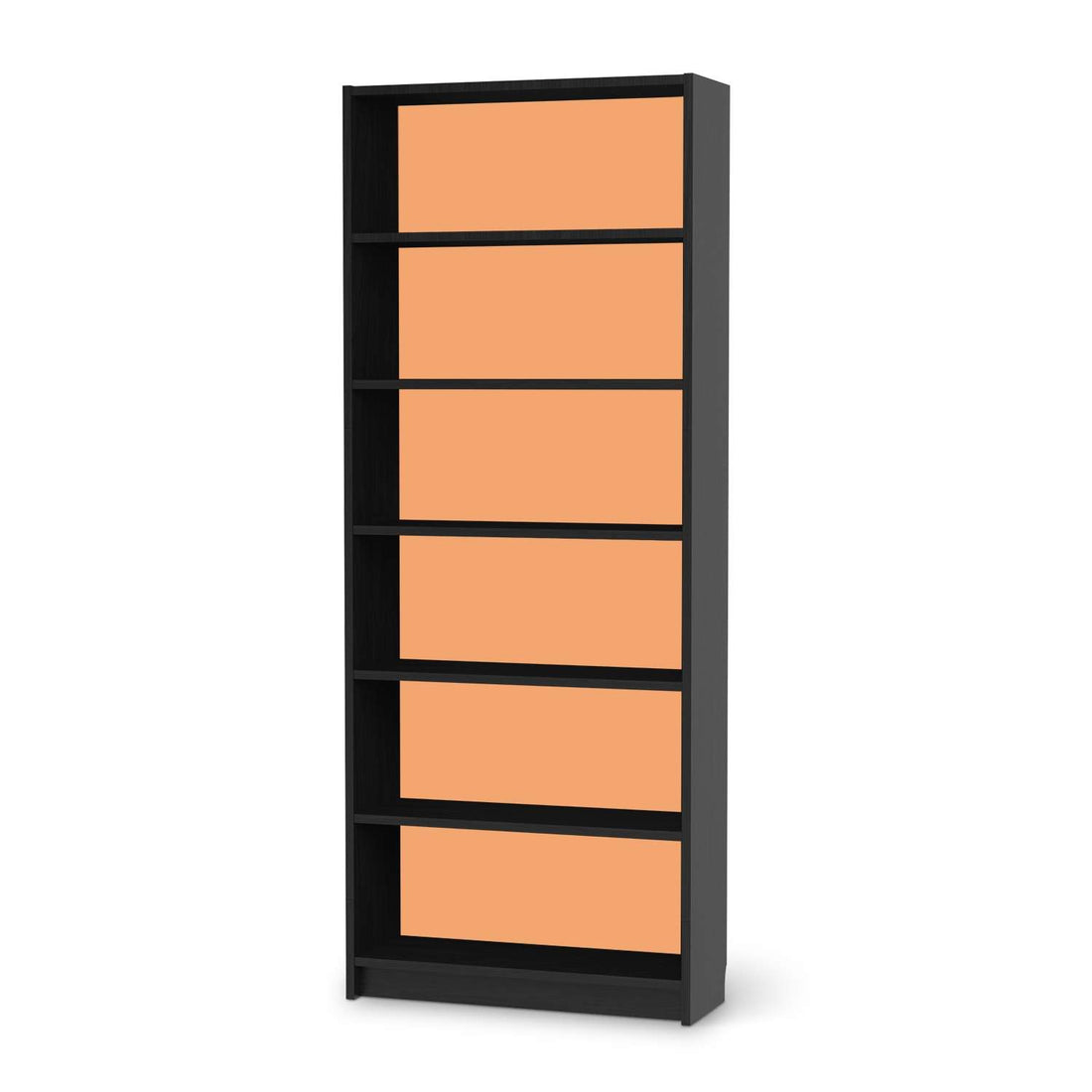 Klebefolie Orange Light - IKEA Billy Regal 6 Fächer - schwarz