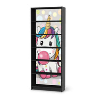 Klebefolie Rainbow das Einhorn - IKEA Billy Regal 6 Fächer - schwarz