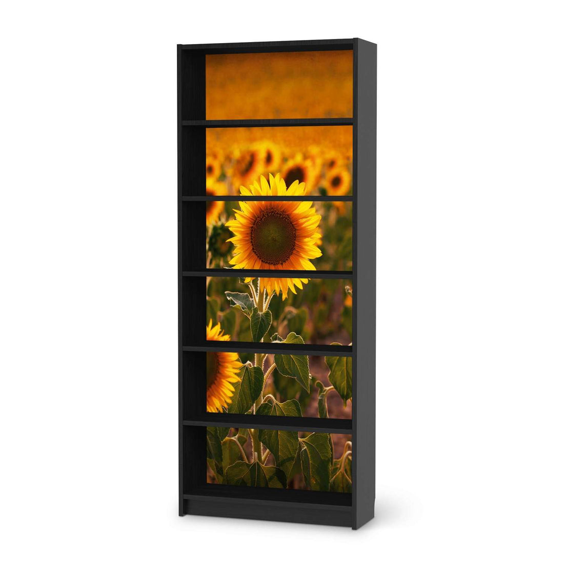 Klebefolie Sunflowers - IKEA Billy Regal 6 Fächer - schwarz