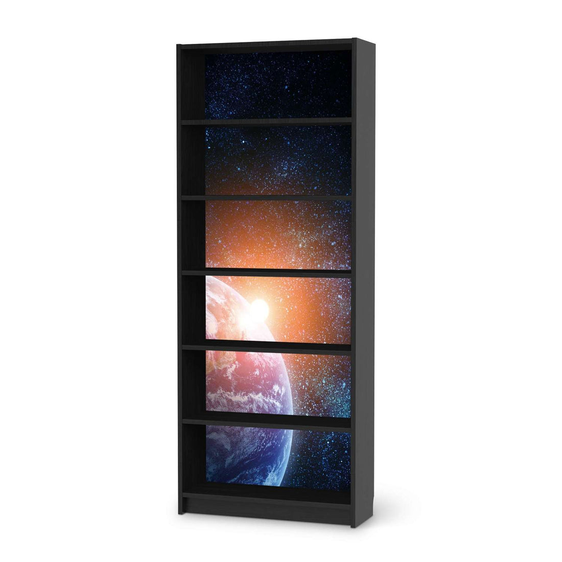 Klebefolie Sunrise - IKEA Billy Regal 6 Fächer - schwarz