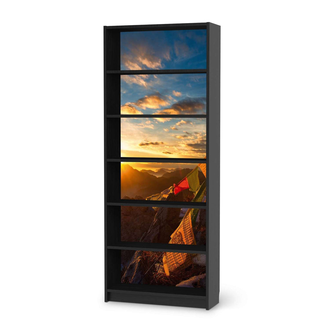 Klebefolie Tibet - IKEA Billy Regal 6 Fächer - schwarz