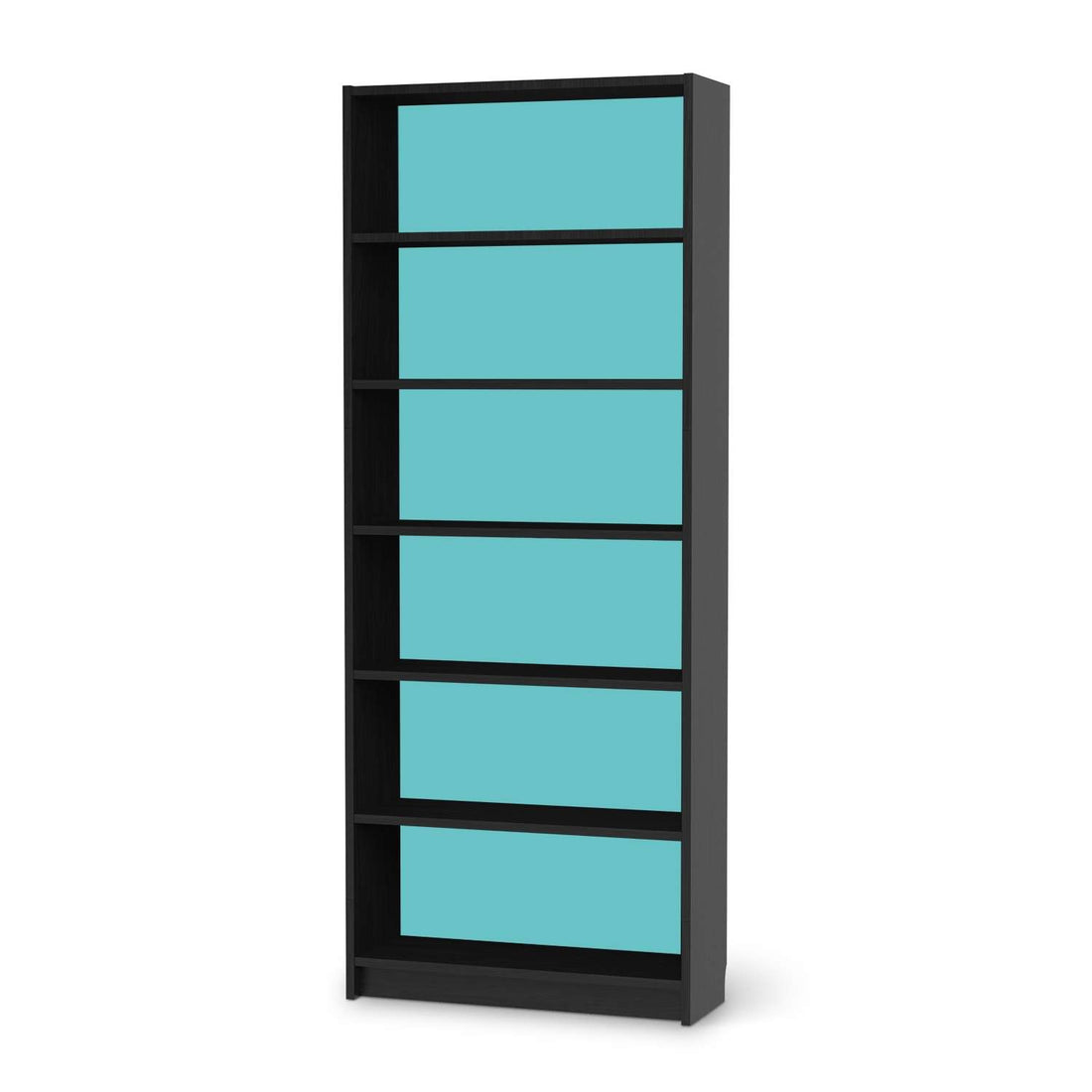 Klebefolie Türkisgrün Light - IKEA Billy Regal 6 Fächer - schwarz