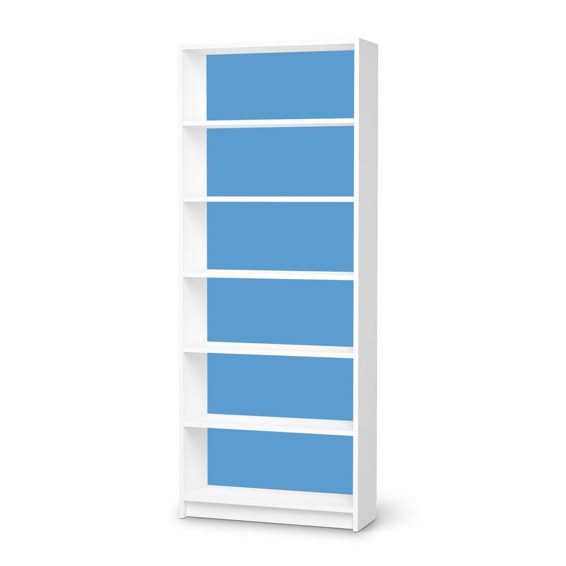 Klebefolie Blau Light - IKEA Billy Regal 6 Fächer - weiss