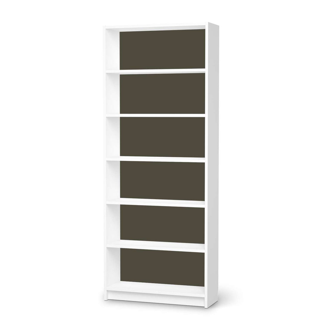 Klebefolie Braungrau Dark - IKEA Billy Regal 6 Fächer - weiss