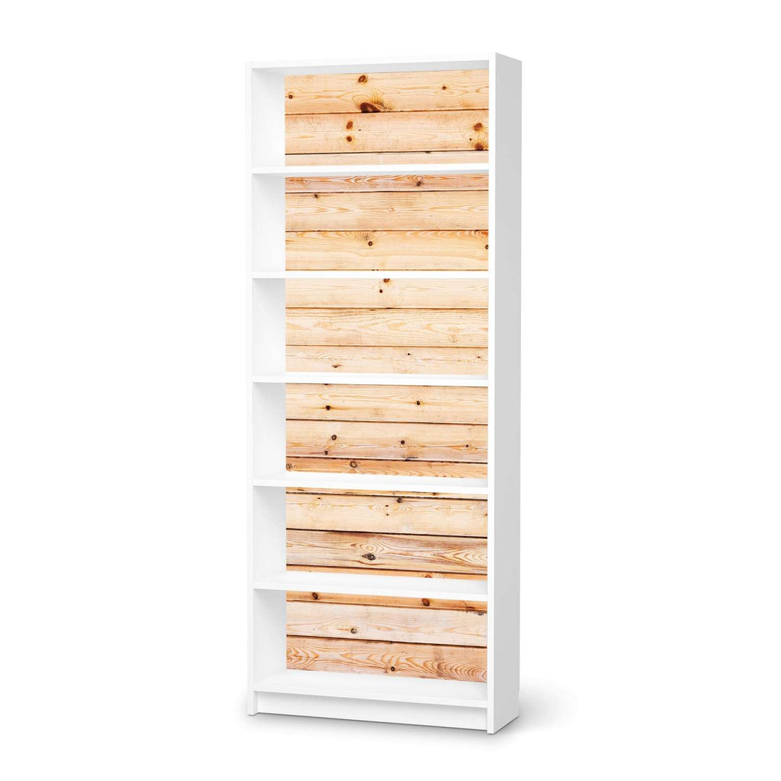 Klebefolie Bright Planks - IKEA Billy Regal 6 Fächer - weiss
