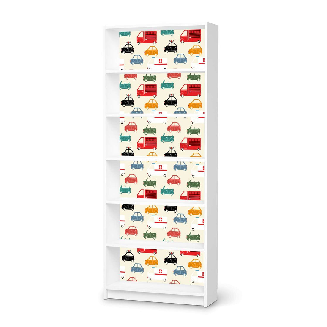 Klebefolie Cars - IKEA Billy Regal 6 Fächer - weiss