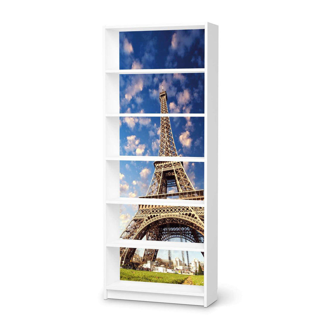 Klebefolie La Tour Eiffel - IKEA Billy Regal 6 Fächer - weiss