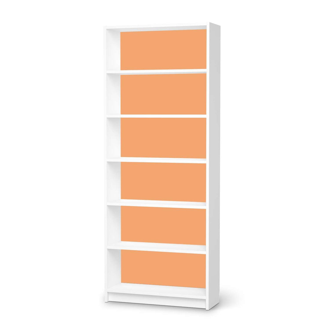 Klebefolie Orange Light - IKEA Billy Regal 6 Fächer - weiss