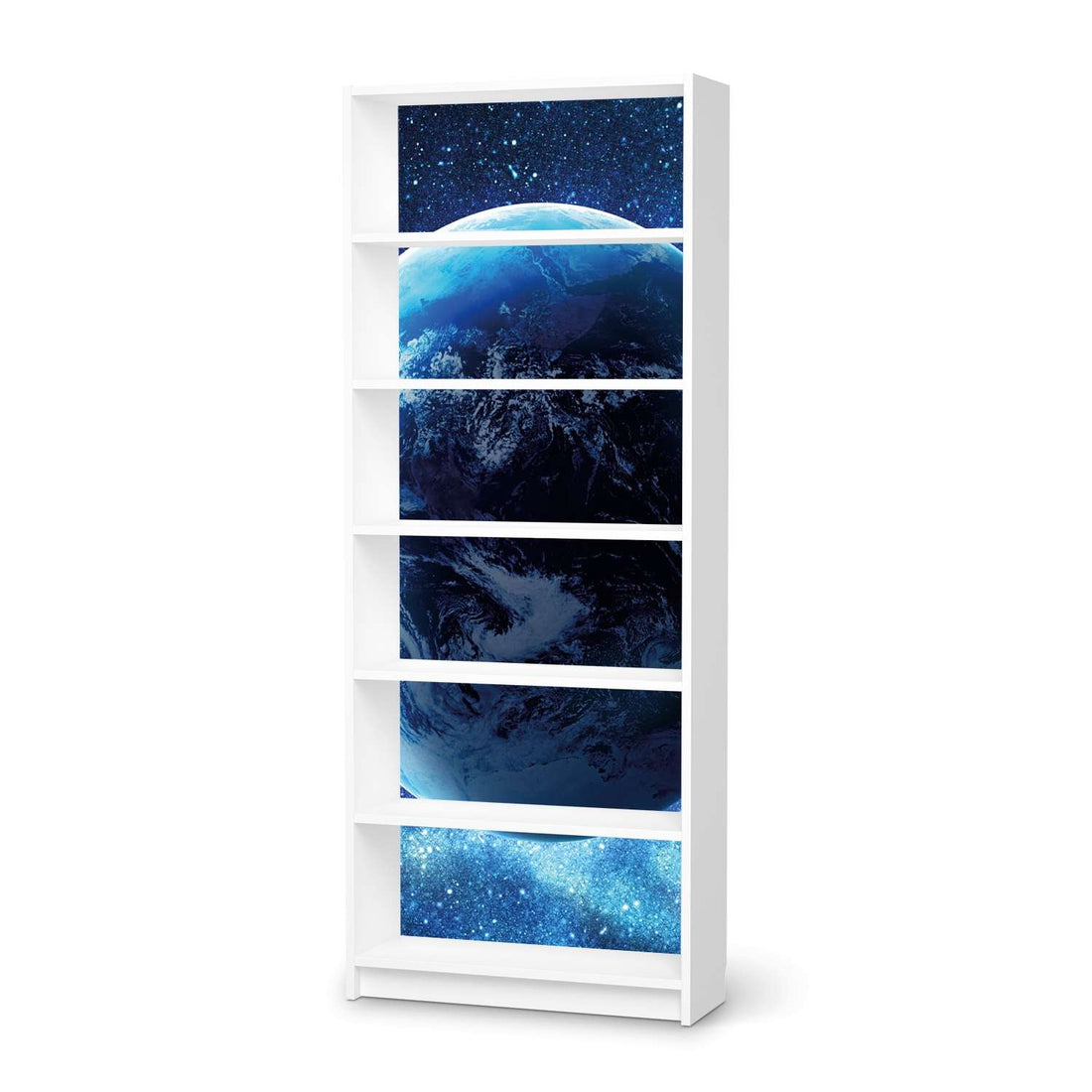 Klebefolie Planet Blue - IKEA Billy Regal 6 Fächer - weiss