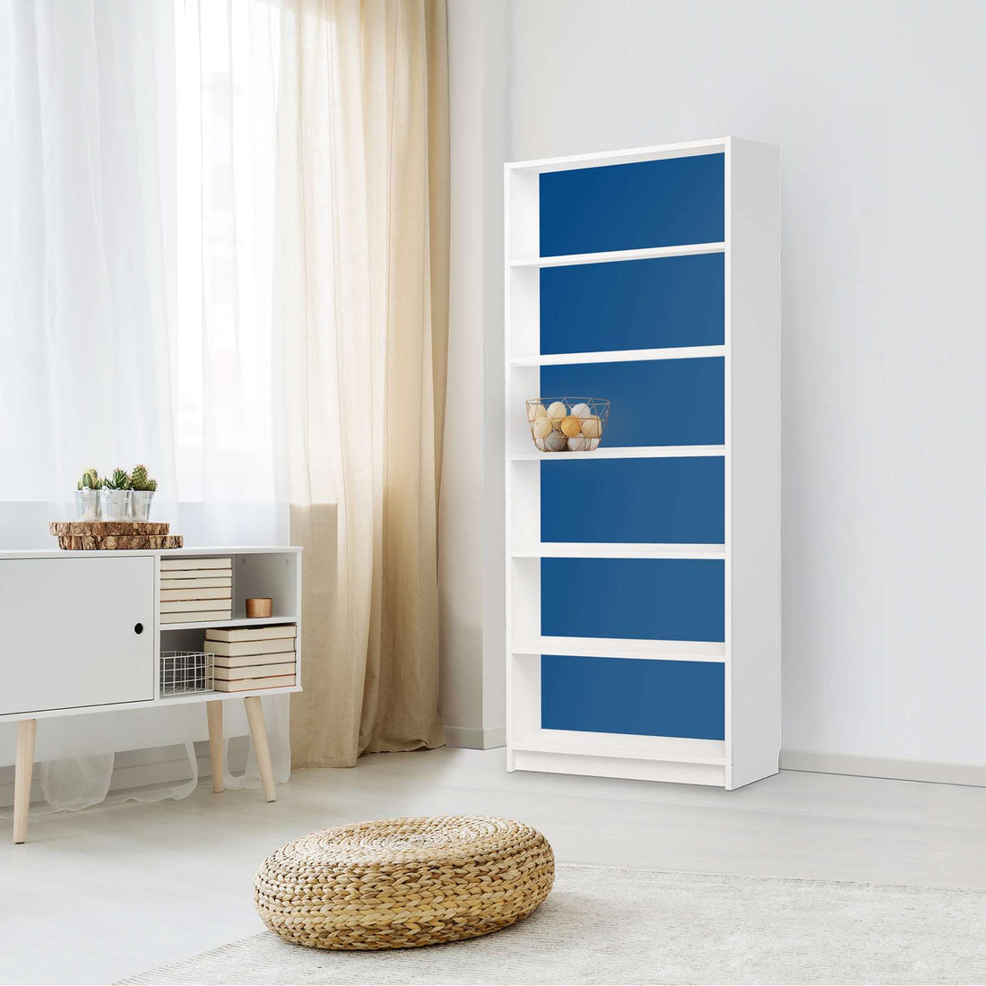 Klebefolie Blau Dark - IKEA Billy Regal 6 Fächer - Wohnzimmer