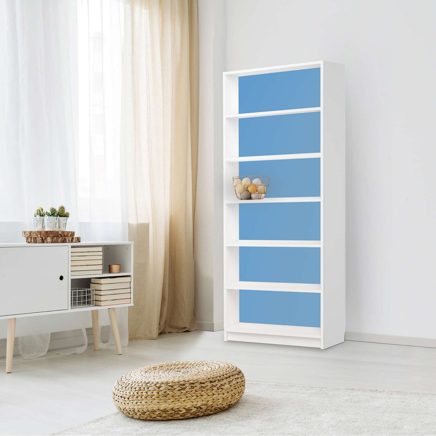 Klebefolie Blau Light - IKEA Billy Regal 6 Fächer - Wohnzimmer