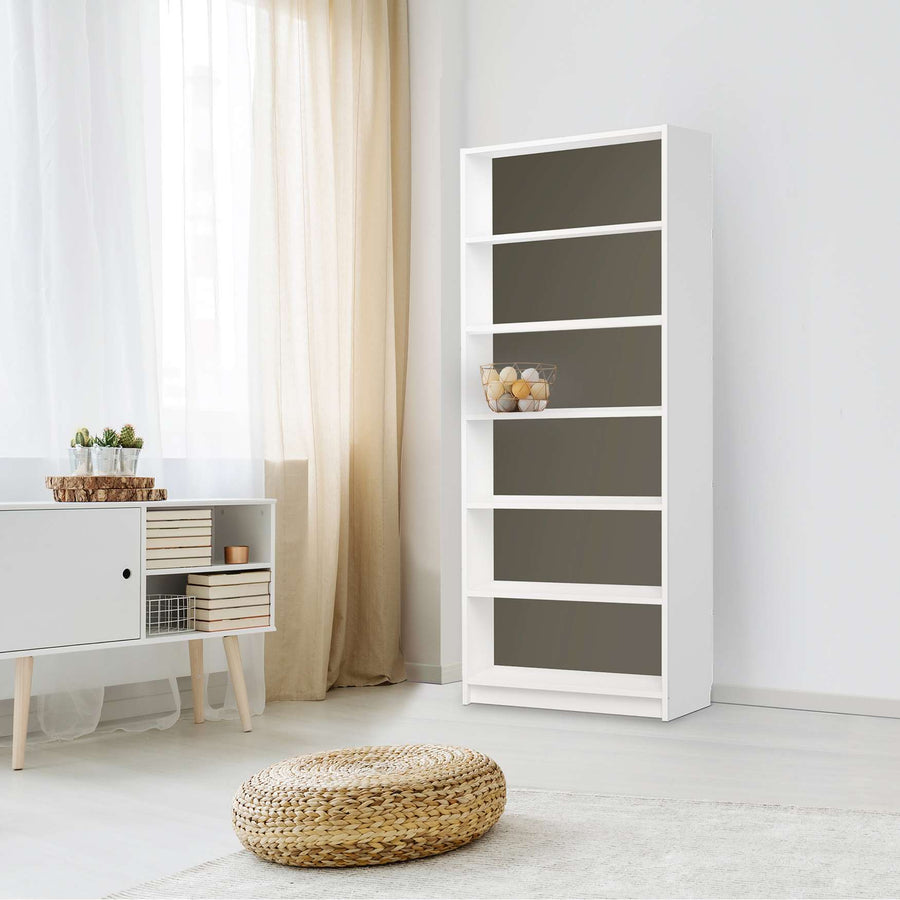 Klebefolie Braungrau Dark - IKEA Billy Regal 6 Fächer - Wohnzimmer