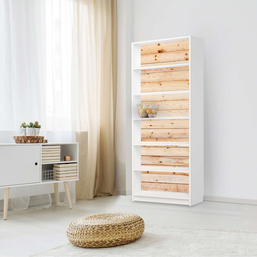 Klebefolie Bright Planks - IKEA Billy Regal 6 Fächer - Wohnzimmer
