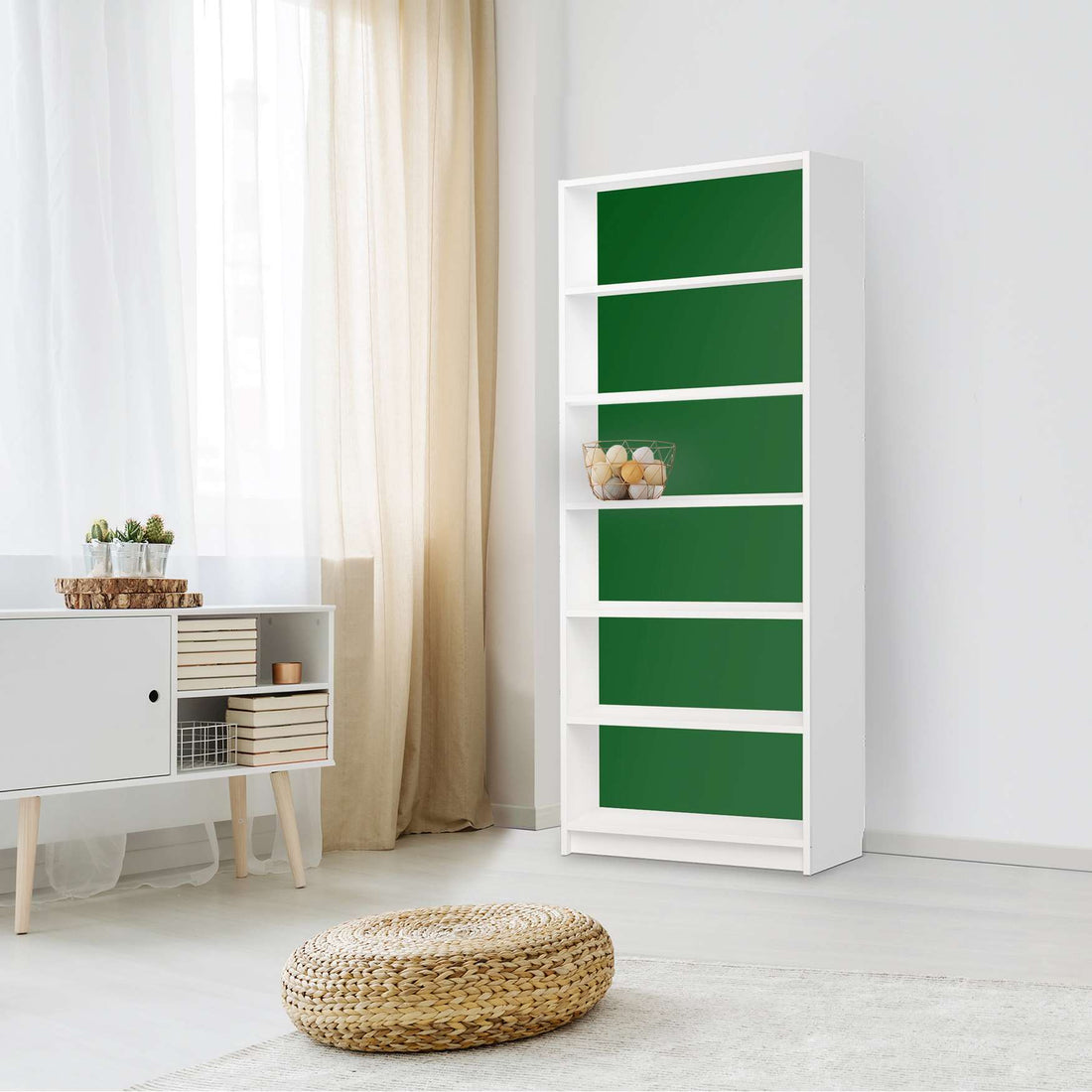 Klebefolie Grün Dark - IKEA Billy Regal 6 Fächer - Wohnzimmer