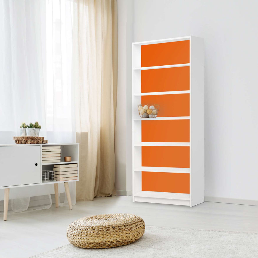 Klebefolie Orange Dark - IKEA Billy Regal 6 Fächer - Wohnzimmer