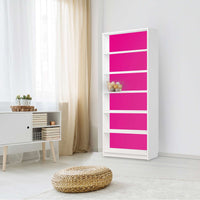 Klebefolie Pink Dark - IKEA Billy Regal 6 Fächer - Wohnzimmer