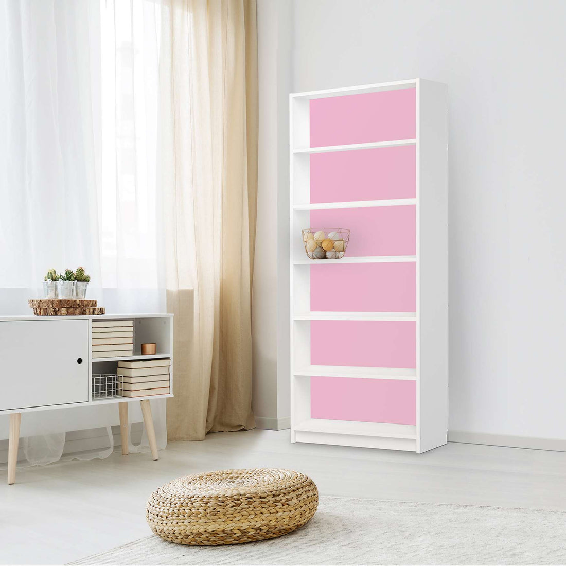 Klebefolie Pink Light - IKEA Billy Regal 6 Fächer - Wohnzimmer