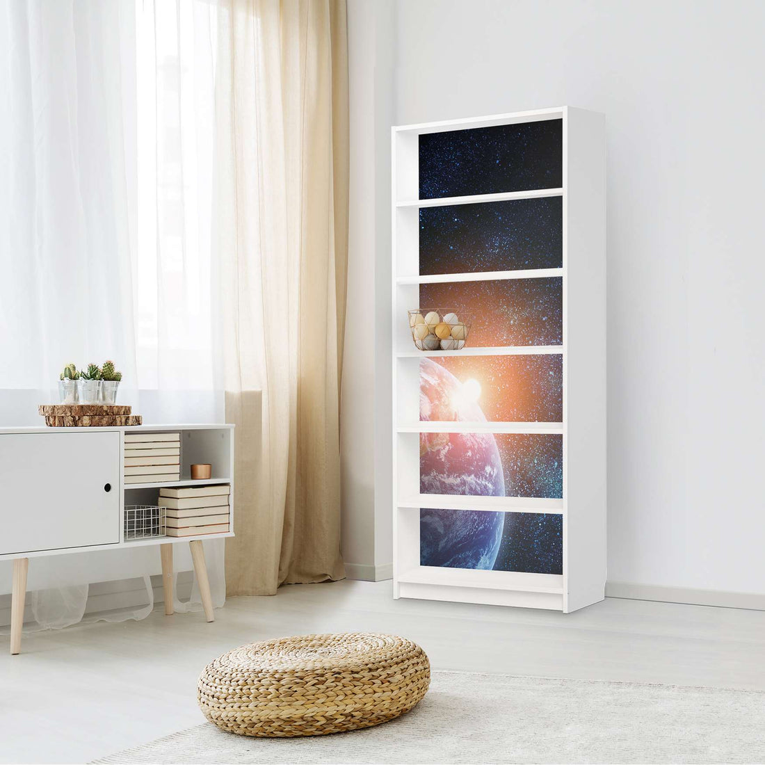 Klebefolie Sunrise - IKEA Billy Regal 6 Fächer - Wohnzimmer