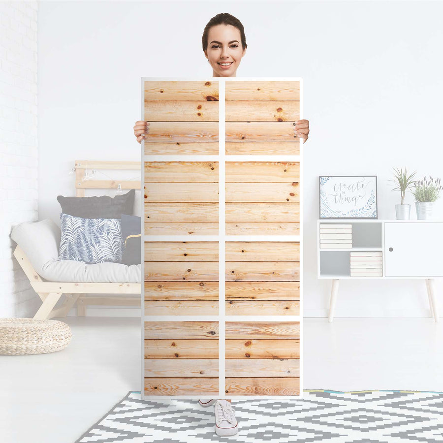 Klebefolie Bright Planks - IKEA Expedit Regal 8 Türen - Folie