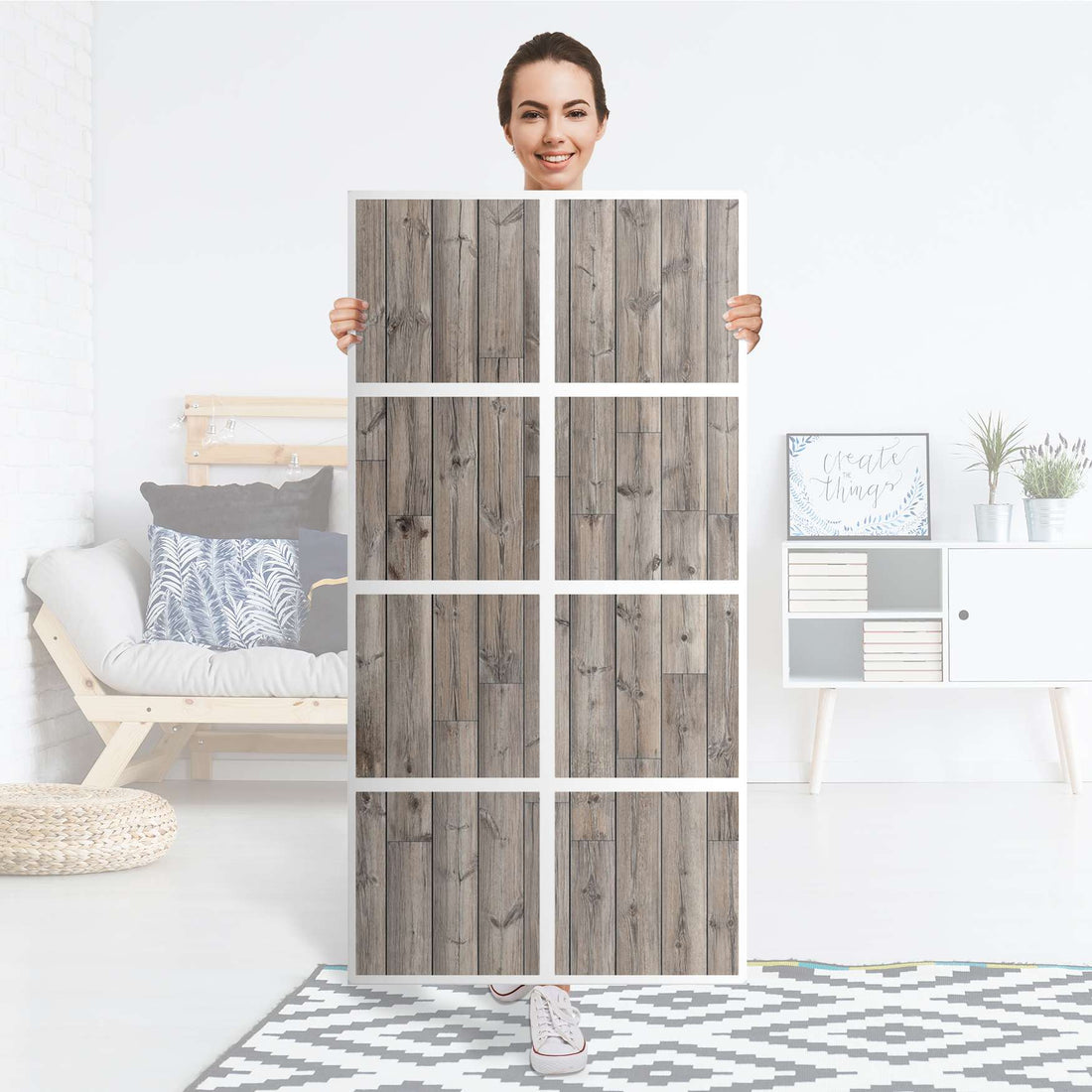 Klebefolie Dark washed - IKEA Expedit Regal 8 Türen - Folie