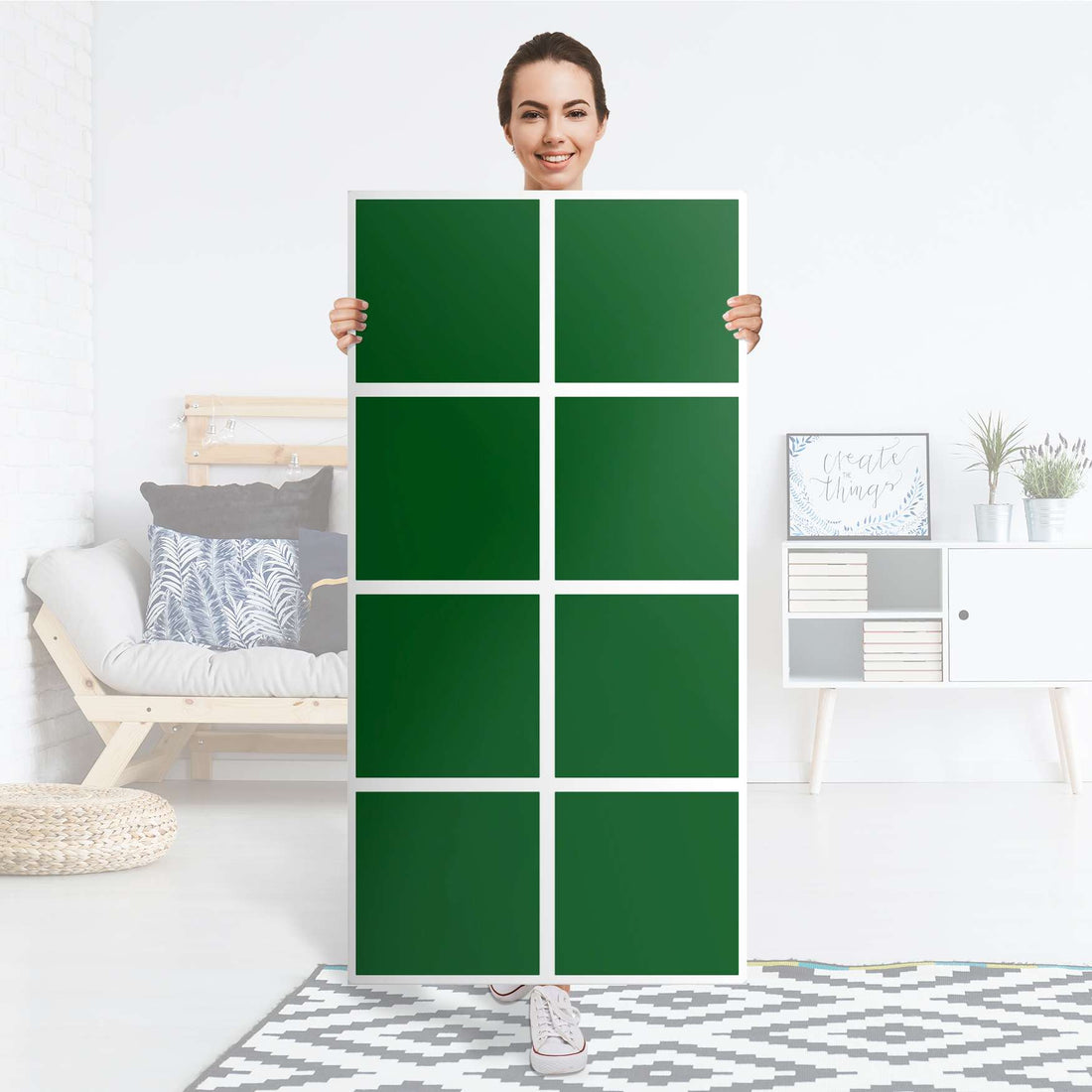 Klebefolie Grün Dark - IKEA Expedit Regal 8 Türen - Folie