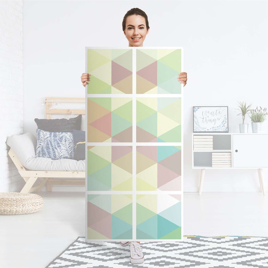 Klebefolie Melitta Pastell Geometrie - IKEA Expedit Regal 8 Türen - Folie