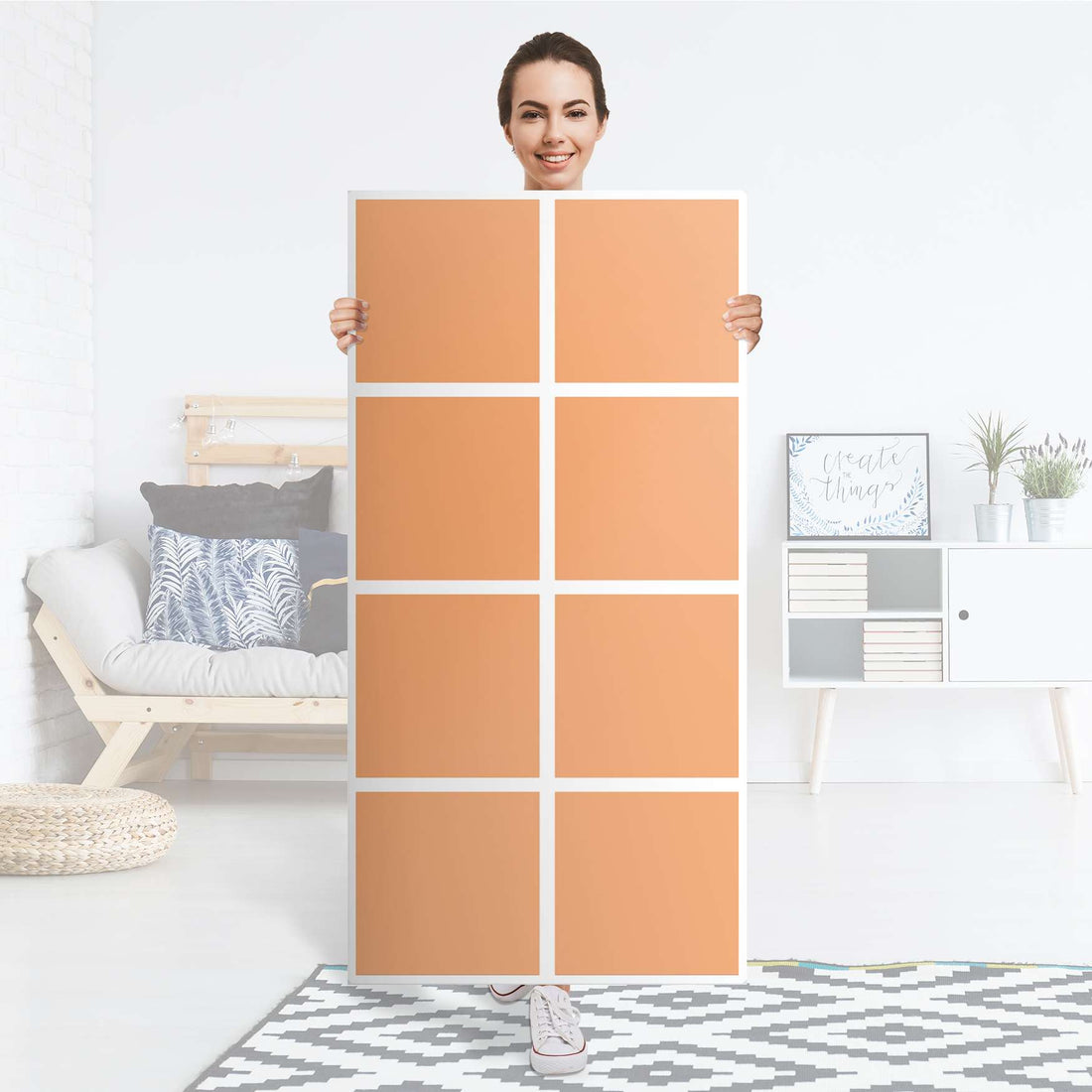 Klebefolie Orange Light - IKEA Expedit Regal 8 Türen - Folie