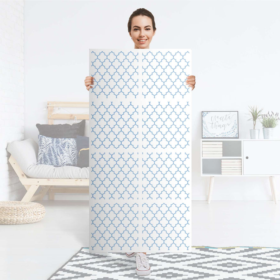 Klebefolie Retro Pattern - Blau - IKEA Expedit Regal 8 Türen - Folie
