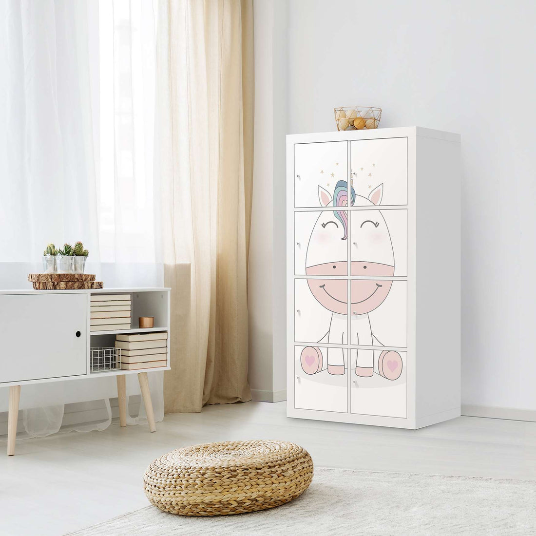 Klebefolie Baby Unicorn - IKEA Expedit Regal 8 Türen - Kinderzimmer