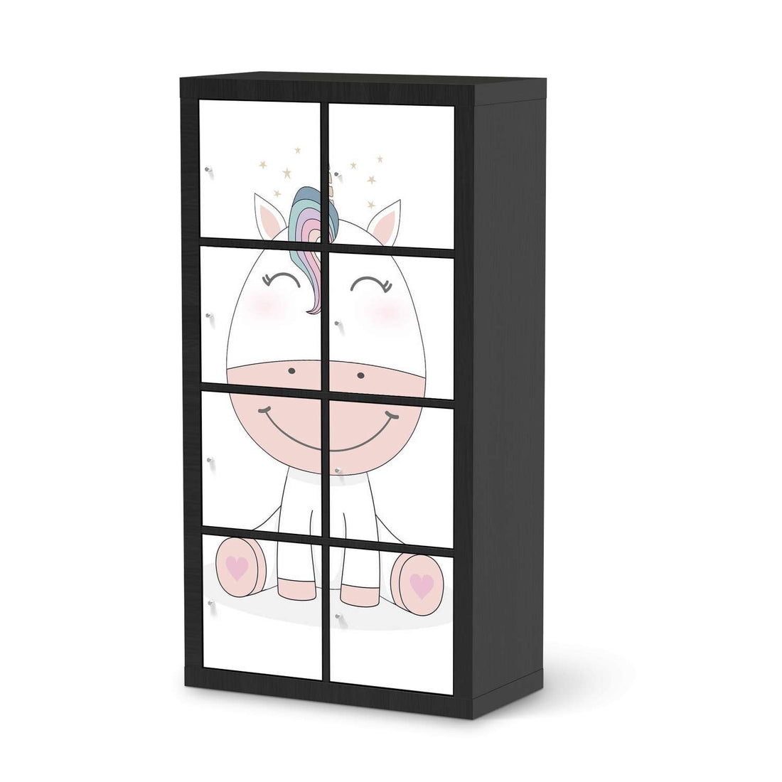 Klebefolie Baby Unicorn - IKEA Expedit Regal 8 Türen - schwarz