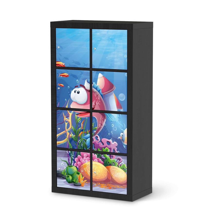 Klebefolie Bubbles - IKEA Expedit Regal 8 Türen - schwarz